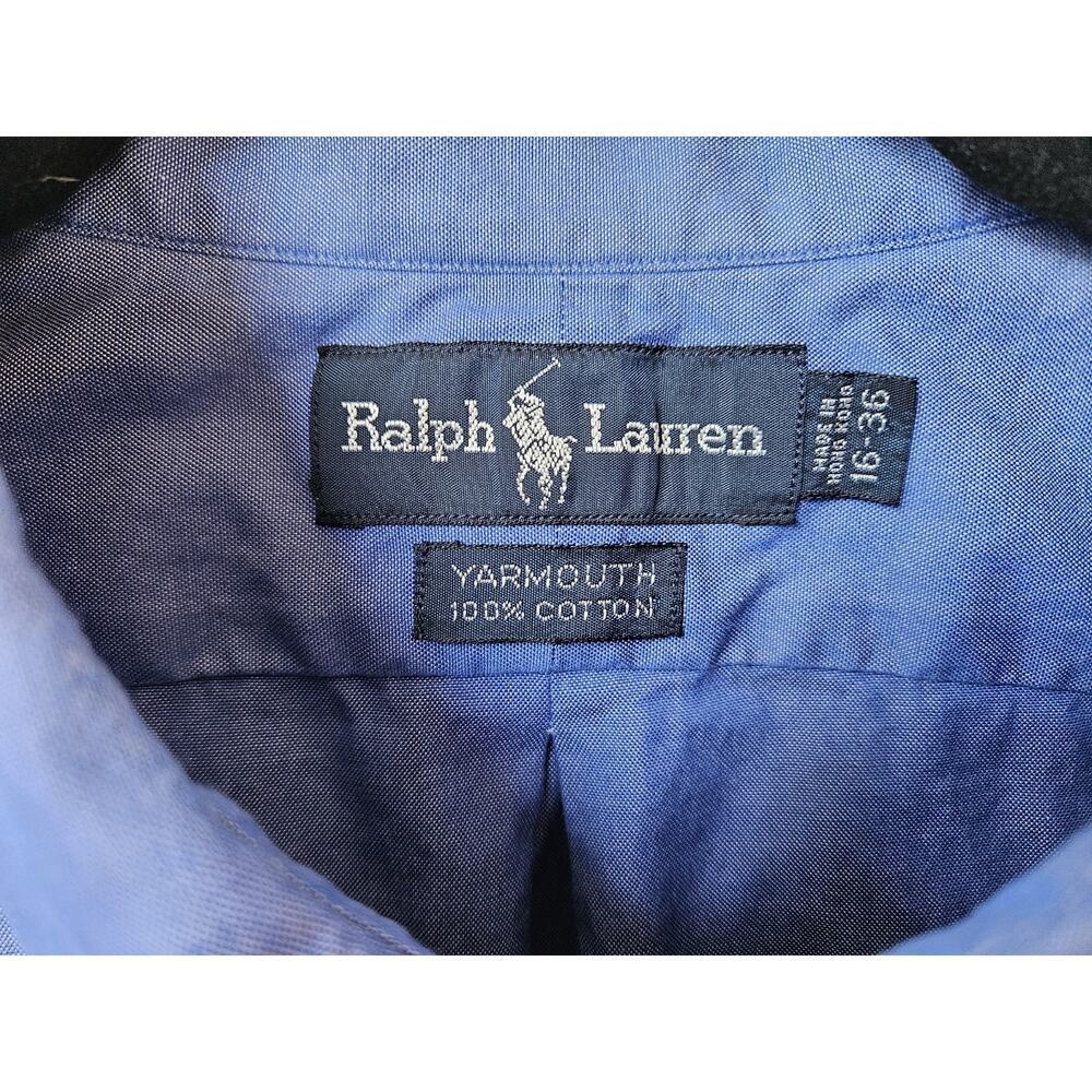 Polo Ralph Lauren Yarmouth Shirt Mens 16-36 Blue Oxford Button Down Classic Fit - Picture 3 of 10